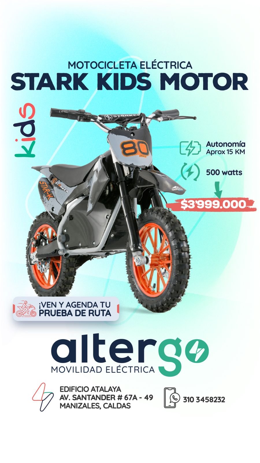 Altergo Kids: motocicleta eléctrica infantil