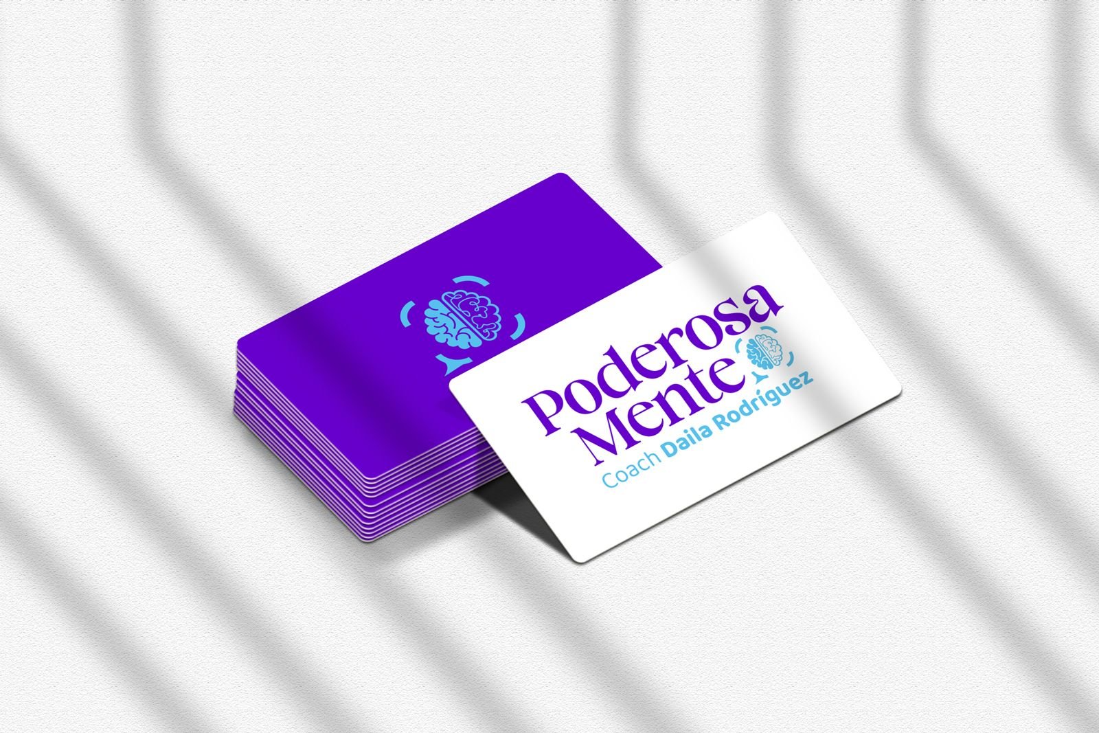 Poderosa Mente — identidad visual y tarjetas para Coach Daila Rodríguez