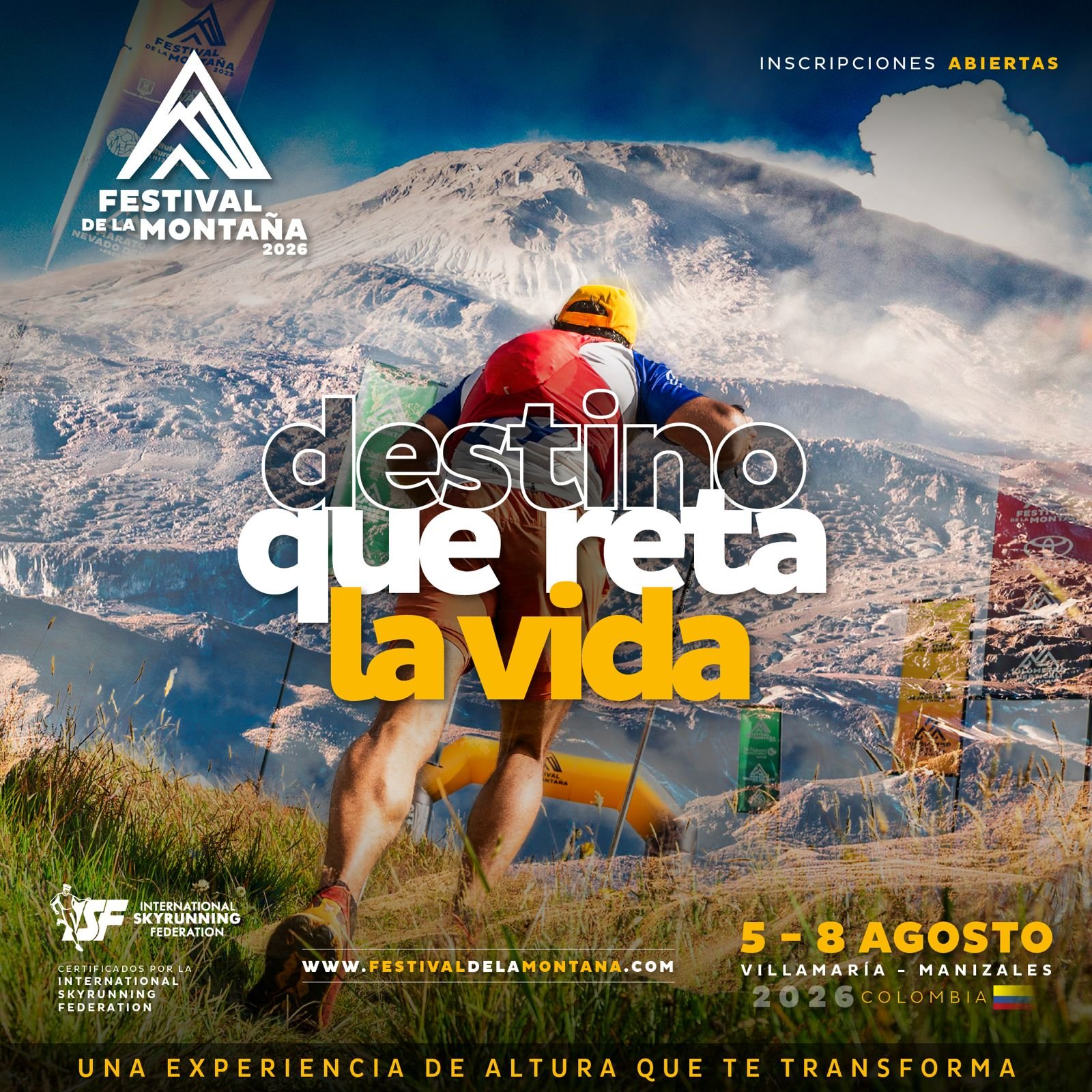 Festival de la Montaña — Destino que reta la vida, corredor frente al nevado