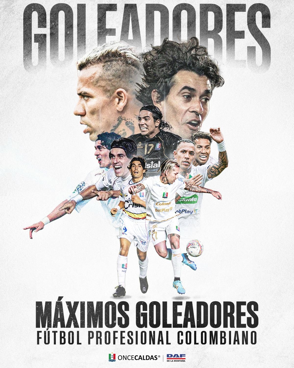 Once Caldas — Goleadores, máximos goleadores del fútbol profesional colombiano